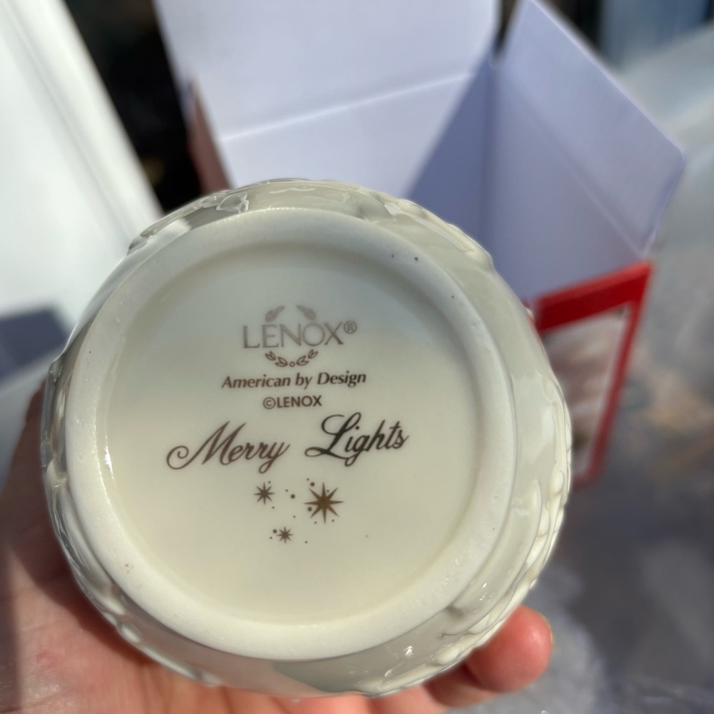 Lenox American By Design Merry Lights Cream and Gold Accent Candle Holder - Picture 4 of 4